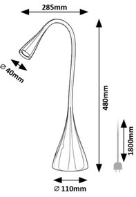 Lampă LED dimabilă de masă Rabalux 74204 JEFF LED/4W/230V 3000K negru