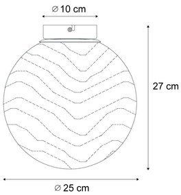 Plafonieră de design din alamă cu sticlă albă degrade - Pillon