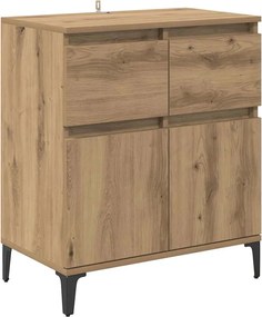 vidaXL Bufet Stejar Artizanal 60 x 35 x 70 cm Lemn Ingineresc și Fier