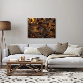 Tablou - Hexagoane de bronz (70x50 cm)