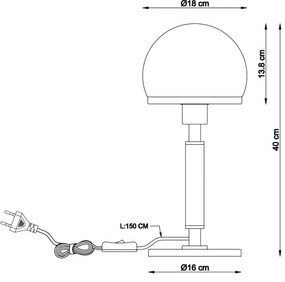 Lampă de masă Globo 21954S HAKU 1xE27/40W/230V