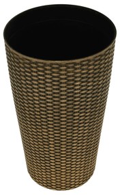 Ghiveci de flori din plastic, maro deschis, FLORON