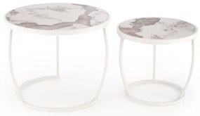 Set de 2 mese de cafea AURORO bej/alb