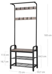 Cuier de podea NAVOR, maro/negru