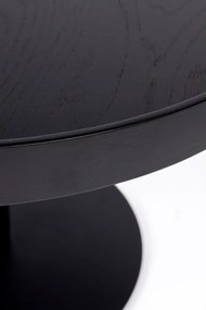 Măsuță de cafea neagră rotundă cu blat cu aspect de lemn de stejar ø 56 cm Yuri M – White Label