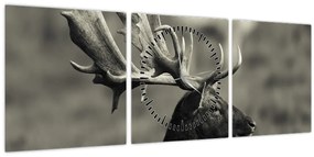 Tablou - Cerb (cu ceas) (90x30 cm)