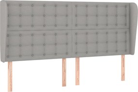 vidaXL Tăblie de pat cu aripioare gri deschis 163x23x118/128 cm textil