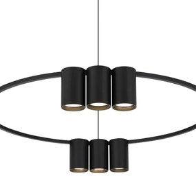 Lustră pe cablu GENESIS 10xGU10/8W/230V negru