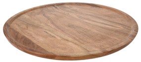 Platou rotund din lemn acacia, natur, 38 cm