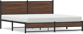 vidaXL Cadru pat metalic fără saltea, stejar maro, 180x200 cm