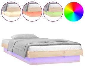 832703 vidaXL Cadru de pat cu LED, 100x200 cm, lemn masiv