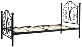 Pat metalic Panama Negru – 90 x 200 cm