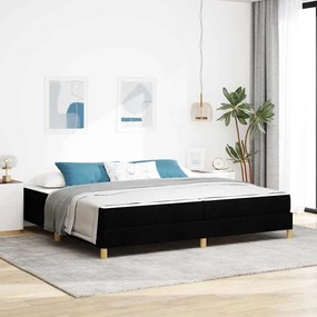 vidaXL Pat cu arcuri Negru, Marron 200 x 200 cm