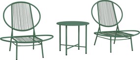 Outsunny Set salon de grădină, 3 piese, salon exterior 2 persoane cu 2 scaune Acapulco și masă joasă, verde închis | Aosom Romania