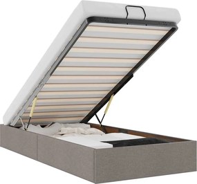 vidaXL Cadru de pat otoman fără saltea Taup 90x200 cm țesătură