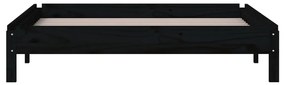 Pat stivuibil, negru, 100x200 cm, lemn masiv de pin Negru, 100 x 200 cm