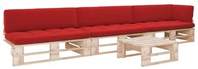 3066751 vidaXL Set mobilier paleți cu perne, 4 piese, lemn de pin tratat