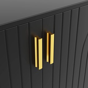Comodă elegantă cu design unic cu valuri, Negru | Aosom Romania