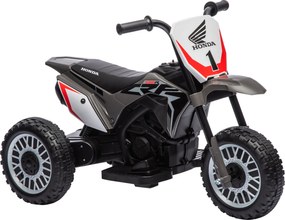 HOMCOM Motocicletă Electrică pentru Copii sub Licență Honda CRF450RL cu 3 Roți și Claxon, 71x40.5x43.5 cm, Gri | Aosom Romania