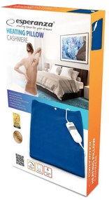 Perna electrica Esperanza Cashmere EHB004, 60W, 40x32 cm, 3 setari de temperatura, Albastru