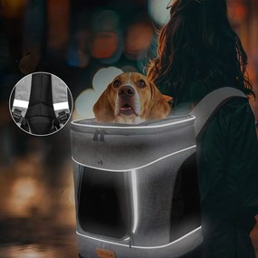 Cadoca Rucsac pentru câini și pisici JOY, 31x30x41cm, gri