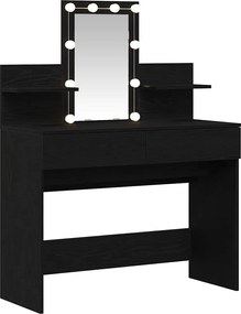 vidaXL Masă de Machiaj Stejar Negru 100 x 40 x 130 cm Lemn compozit