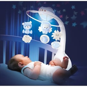 Infantino - Carusel muzical 3în1 pentru pătuț, 3xAAA, albastru