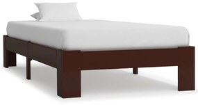 283299 vidaXL Cadru de pat, maro închis, 100 x 200 cm, lemn masiv de pin