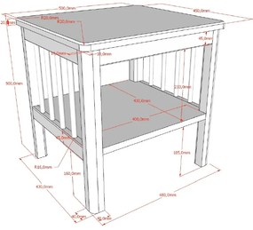 Set FORREST OAK format dintr-un Pat copii (90 x 200 cm) și o noptieră.
