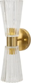 Aplică de perete aurie din sticlă Prague – Mauro Ferretti