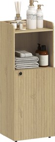 HOMCOM Dulap pentru baie de nișă cu dulap, raft deschis, raft reglabil, dulap pentru baie, 40 x 31 x 104 cm, stejar galben | Aosom Romania