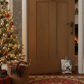 Stopper de ușă de Crăciun Om de zăpadă roșu, 22 x 23 cm