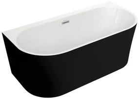 Cada de baie freestanding Spatio Solis, acril, negru mat, 160x75 cm