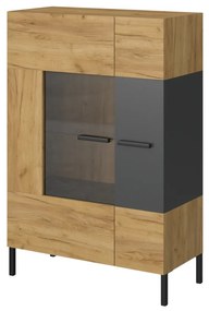 Vitrină Shanna (Stejar craft auriu + antracit). 1053227