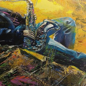 Tablou - Saxafonist (cu ceas) (90x30 cm)