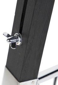 Lampă de podea cu trepied negru cu abajur 45cm din in alb