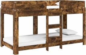 vidaXL Pat Etajat pentru Copii Stejar fumuriu 90 x 200 cm