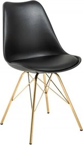 Set de 4 scaune Scandinavia negru/ auriu