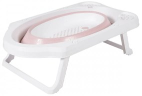 Cadita pliabila cu stender pentru bebelusi si copii NOVOKIDS™ Maoui Folding Tub, Baita bebe, Forma ergonomica, Dimensiuni 84x48x23 cm, Supapa