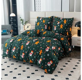 Lenjerie de pat din microfibra SNOWMAN SI TURTA DULCE verde Dimensiune lenjerie de pat: 70 x 90 cm | 140 x 200 cm
