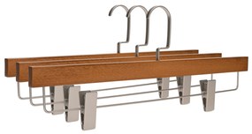 Umerașe Pantaloni din Lemn cu Clipsuri Metalice, Wood Grip, Maro, UUUM64