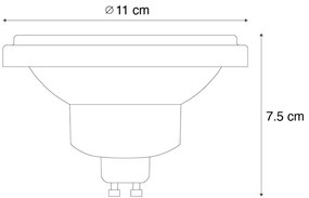 Lampă LED GU10 cu intensitate luminoasă reglabilă în 3 trepte în Kelvin AR111 10W 800 lm 2700 - 3700K