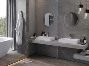 Mexen Loft oglindă de baie rotundă 50 cm, ramă inox - 9850-050-050-000-10