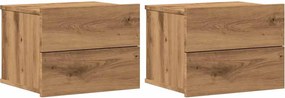 vidaXL Noptiere de perete, 2 buc., stejar artizanal, 40x32x30 cm