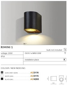 Aplica de perete exterior ambientala IP54 RIMINI 1 negru