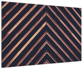 Tablou - Motiv de lemn pe fond negru (90x60 cm)