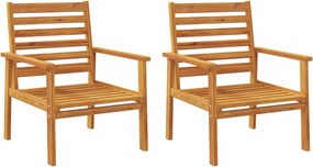 vidaXL Canapele de grădină, 2 buc., 66,5x65x81 cm, lemn masiv acacia