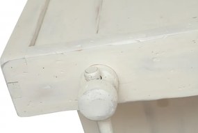 Banc de tamplar, L184 74 H92 cm, 4 sertare, alb antic, lemn masiv