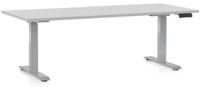 Masa inaltime reglabila OfficeTech D, 180 x 80 cm, bază gri, gri deschis
