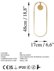 Aplică de perete aurie LED Can – Opviq lights